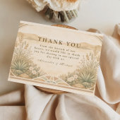 Soft Neutral Desert Florals Wedding Dankeskarte