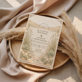 Soft Neutral Desert Florals Wedding Einladung