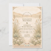 Soft Neutral Desert Florals Wedding Einladung (Vorderseite)