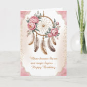 Soft Neutral Floral Birthday Karte (Vorderseite)