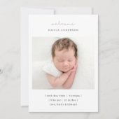 Soft Neutral Florals Birth Announcement Ankündigung (Vorderseite)