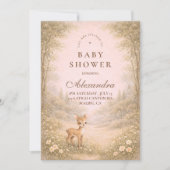 Soft Neutral Forest Critters Baby Shower Einladung (Vorderseite)