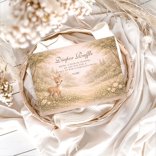Soft Neutral Forest Critters Diapper Raffle Begleitkarte