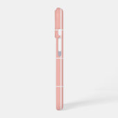 Soft Neutral Grid Pattern Minimal Check Design iPhone 16 Hülle (Linke Seite)