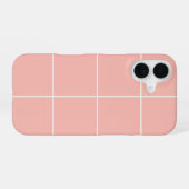 Soft Neutral Grid Pattern Minimal Check Design iPhone 16 Hülle (Rückseite (Horizontal))