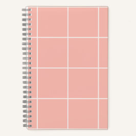 Soft Neutral Grid Pattern Minimal Check Design Notizblock
