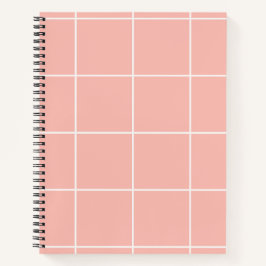 Soft Neutral Grid Pattern Minimal Check Design Notizblock