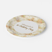 Soft Neutral Jungle Wild One First Birthday Pappteller (Schrägansicht)