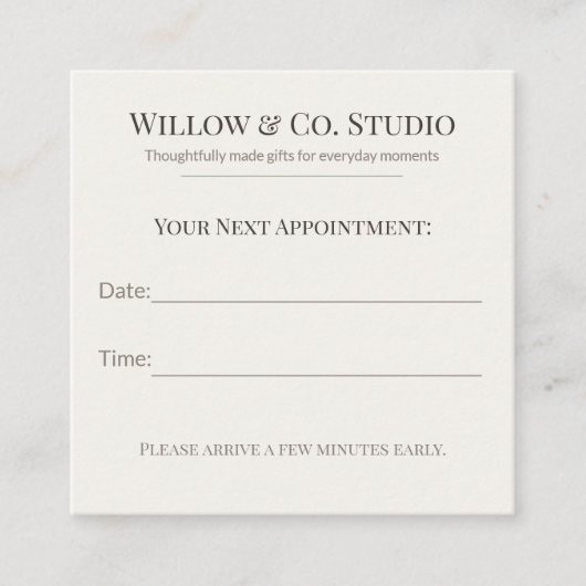 Soft Neutral Small Business Terminkarte (Vorderseite)