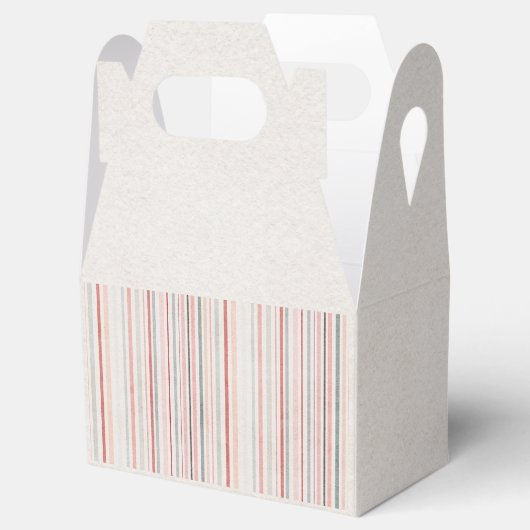 Soft Neutral Stripe Favor Box Geschenkschachtel (Geöffnet)