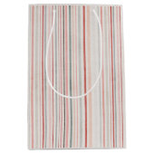 Soft Neutral Stripe Gift Bag Mittlere Geschenktüte (Vorderseite)