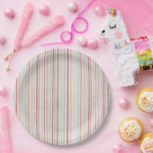 Soft Neutral Stripe Pattern Paper Plates Pappteller (Party)