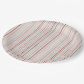 Soft Neutral Stripe Pattern Paper Plates Pappteller (Schrägansicht)