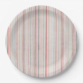 Soft Neutral Stripe Pattern Paper Plates Pappteller (Vorderseite)