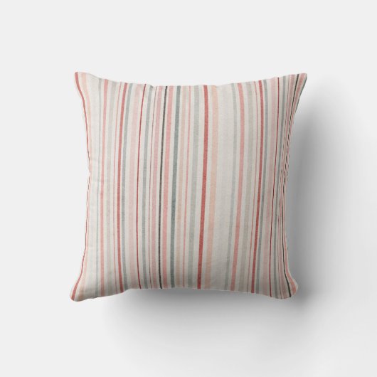 Soft Neutral Stripe Throw Pillow Kissen (Rückseite)