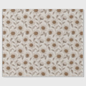 Soft Neutral Sunflower Cream Floral Pattern Geschenkpapier (Flach)