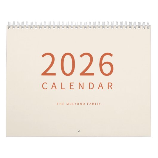 Soft Neutral Tones Minimalist Design Calendar Kalender (Titelbild)