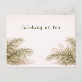 Soft Neutral Tropical Palm Botanical Watercolor Postkarte
