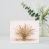 Soft Neutral Wildflower Pampas Grass Botanical Postkarte (Stehend Vorderseite)
