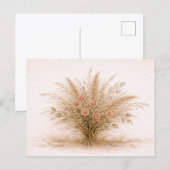 Soft Neutral Wildflower Pampas Grass Botanical Postkarte (Vorne/Hinten)