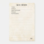 Soft Neutral Yellow Simple Monogram Book Review  Post-it Klebezettel (Vorderseite)