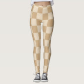 Soft-neutrale Palette aus Tan und Creme-Checkerboa Leggings (Vorderseite)