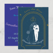 Soft Night Romance , Wedding Save the Date Card Einladung (Vorne/Hinten)