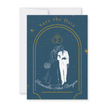 Soft Night Romance , Wedding Save the Date Card