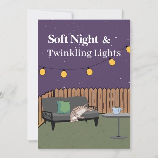 Soft Night & Twinkling Lights – Cozy Evening Invi Einladung (Vorderseite)