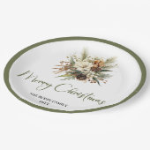 Soft Nordic Christmas Personalized Family Party  Pappteller (Schrägansicht)