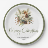 Soft Nordic Christmas Personalized Family Party  Pappteller (Vorderseite)