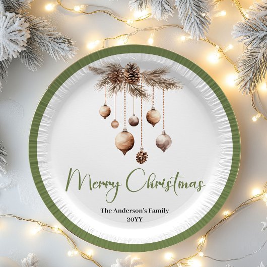 Soft Nordic Christmas Personalized Family Party Pl Pappteller