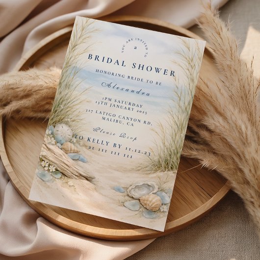 Soft Ocean Blue Bridal Shower Einladung