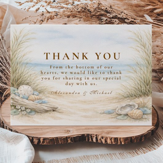 Soft Ocean Breeze Wedding Dankeskarte