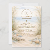 Soft Ocean Breeze Wedding Einladung (Vorderseite)