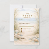 Soft Ocean Breeze Wedding RSVP Karte (Vorderseite)