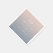 Soft Ombre Blush Pink Dusty Blue Wedgram Serviette (Ecke)