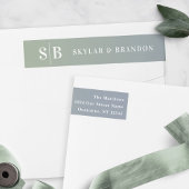 Soft Ombre Dusty Blue & Green Wedding Mit Monogram
