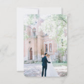 Soft Ombre Gardenia White & Dusty Blue Wedding Dankeskarte (Rückseite)