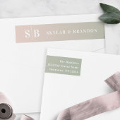 Soft Ombre Green & Light Pink Wedding Mit Monogram
