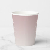 Soft Ombre Mauve Pink & Gardenia Wedding Monogram Pappbecher (Rechts)