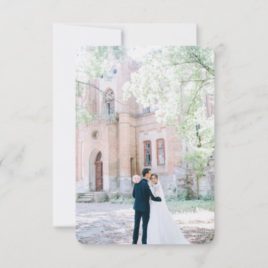 Soft Ombre Mauve Pink & Gardenia White Wedding Dankeskarte (Rückseite)