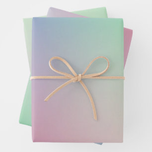 Soft Ombre Rainbow Pastel Colors Geschenkpapier Set