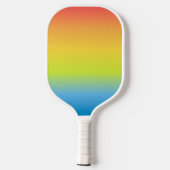 Soft Ombre Rainbow Stripes Personalized Pickleball Schläger (Rückseite)