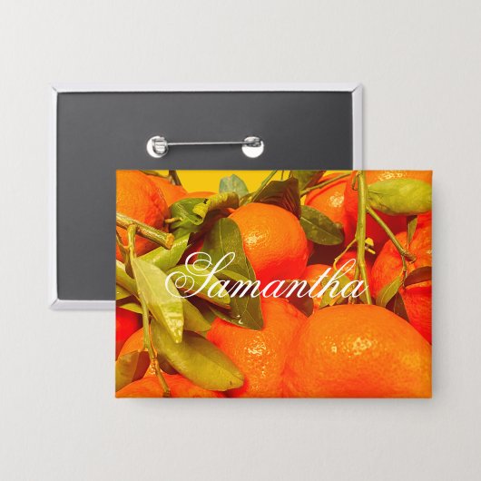 Soft Orange Frucht Ästhetik Button (Vorderseite/Rückseite)