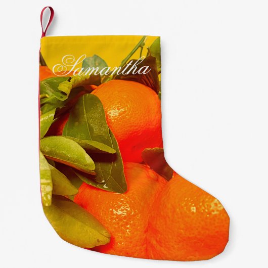 Soft Orange Frucht Ästhetik Kleiner Weihnachtsstrumpf (Vorderseite)