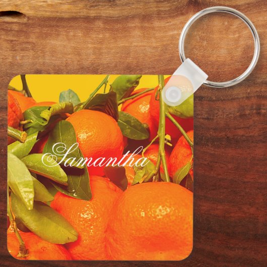 Soft Orange Frucht Ästhetik Schlüsselanhänger (Rückseite)