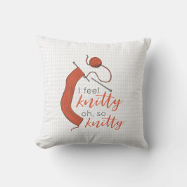 Soft Orange ich fühle mich knett, Oh, so knitty Kissen