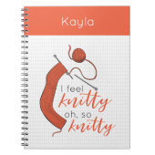 Soft Orange ich fühle mich knett, Oh, so knitty Notizblock (Vorderseite)