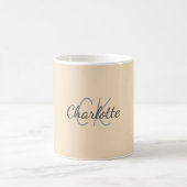 Soft orange monogram initials name kaffeetasse (Mittel)